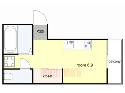 リッチライフ菊水町(ワンルーム/3階)の間取り写真