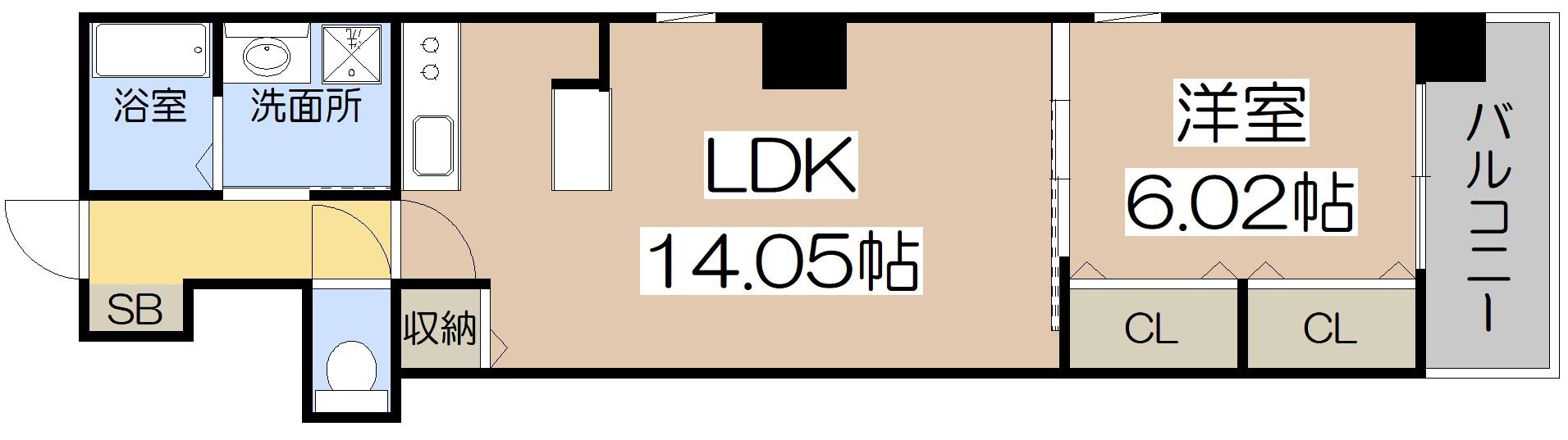 BROAD阿倍野阪南町RESIDENCE(1LDK/7階)の間取り写真
