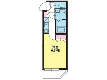 サンクレスト吉田(1K/2階)の間取り写真