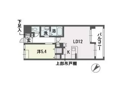エンシェント山荘通(1LDK/3階)の間取り写真