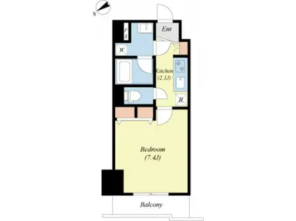 スカイコートグランデ清澄白河(1K/1階)の間取り写真