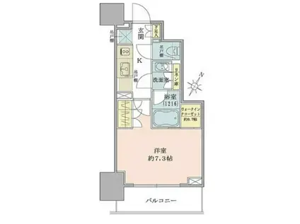 ザ・パークワンズ品川戸越(1K/5階)の間取り写真