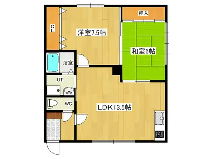すややかハイツ(2LDK/2階)の間取り写真