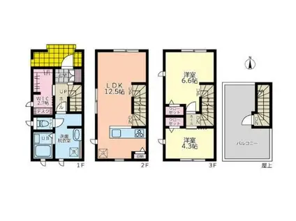 パークプレイス(2LDK/1階)の間取り写真