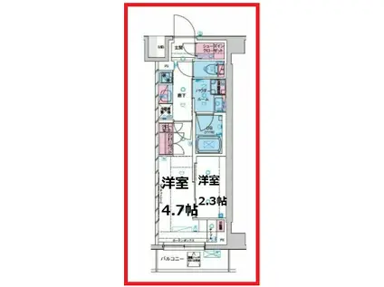 ジェノヴィア西新井(2K/2階)の間取り写真