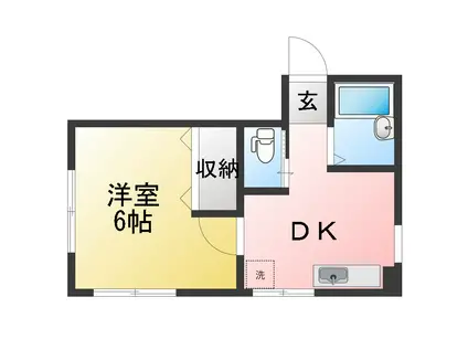 フラワーハイツ(1DK/1階)の間取り写真