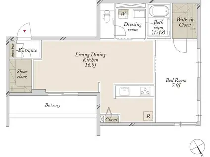シャーメゾン 舞(1LDK/2階)の間取り写真