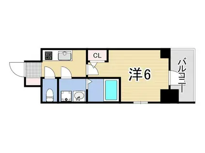 エスリード神戸ハーバークロス(1K/8階)の間取り写真