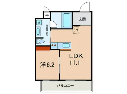 PRIOR LIBERTA(1LDK/3階)の間取り写真