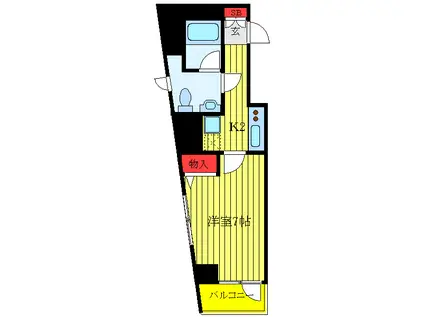 ミレナーリオ(1K/3階)の間取り写真