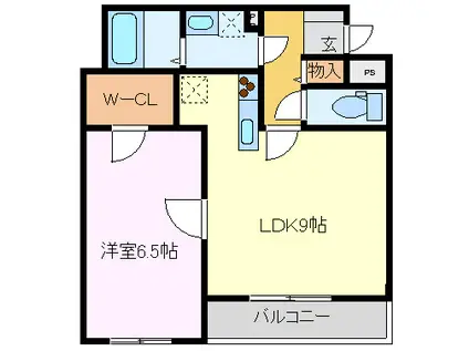 ラポール(1LDK/2階)の間取り写真