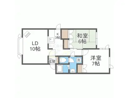 グラシア北郷 III(2LDK/2階)の間取り写真
