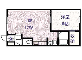 ダイヤハイツ川端4-8(1LDK/2階)の間取り写真