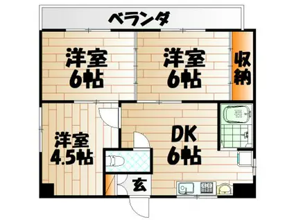 ヒロビルディング(3DK/3階)の間取り写真