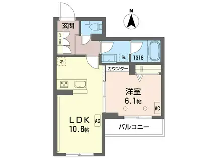 ILL SHINE(1LDK/3階)の間取り写真