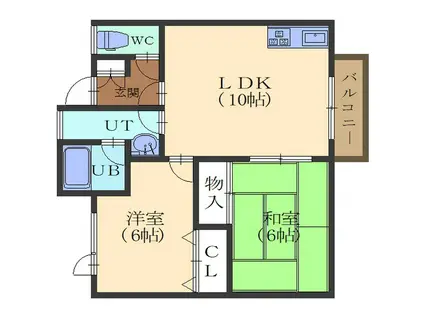 TWIN PALACE B(2LDK/2階)の間取り写真