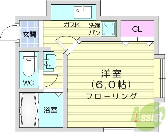 ロイヤルハイツ東八(1K/1階)の間取り写真