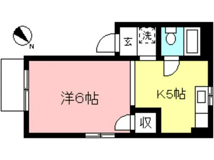 キャンパスハイツ(1K/1階)の間取り写真