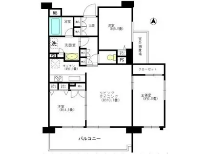 イニシア両国(3LDK/10階)の間取り写真
