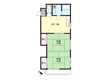 山崎マンション(2DK/2階)の間取り写真