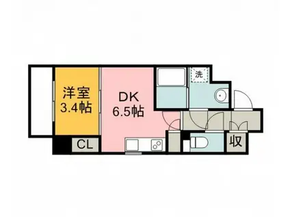 ララ・クスタ(1DK/4階)の間取り写真