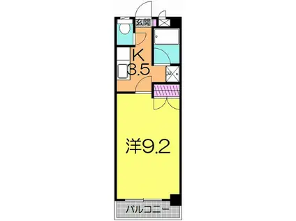 コーラルリーフ前小路(1K/1階)の間取り写真