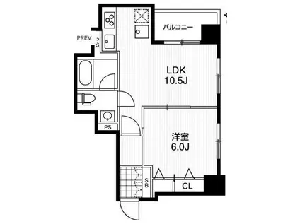 アーバンフラッツ町田(1LDK/6階)の間取り写真