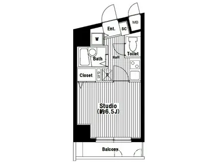 グランドガーラ渋谷(1K/6階)の間取り写真