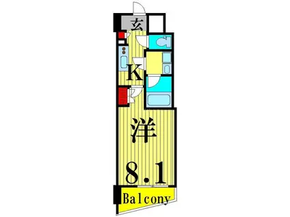S-RESIDENCE曳舟(1K/8階)の間取り写真