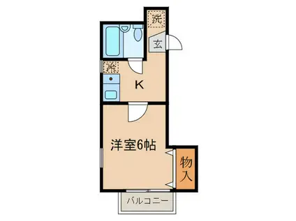 ひばりひるず(1K/1階)の間取り写真