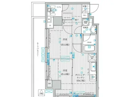 GRAND FORCE NISHIARAI AVENIR(2DK/9階)の間取り写真