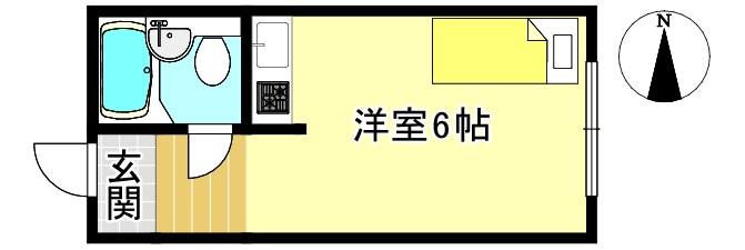 カレッジアンハウス玄琢(1K/2階)の間取り写真