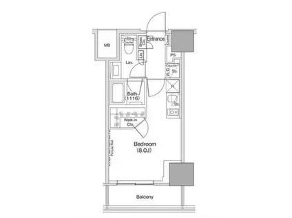 ザ・パークハビオ荏原中延駅前(ワンルーム/5階)の間取り写真
