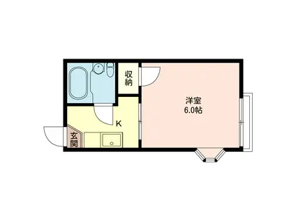 メゾンやよい(1K/1階)の間取り写真