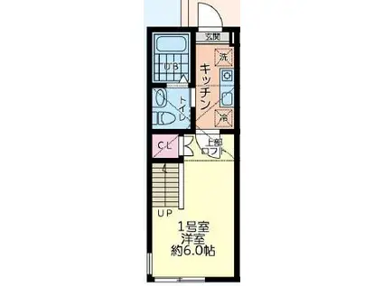 仮シティハイツ新磯野1号棟(1K/1階)の間取り写真