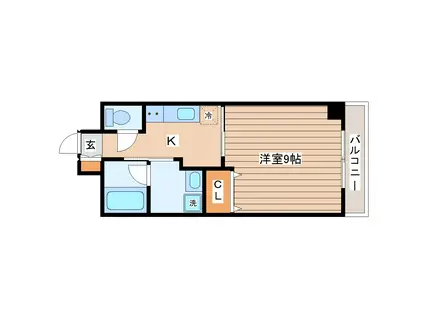 エクセラ晩翠通(1K/3階)の間取り写真