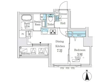 ジオエント秋葉原(1DK/6階)の間取り写真
