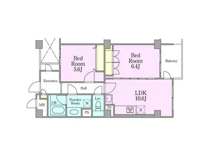 カスタネア栗平1・2・3番館(2LDK/7階)の間取り写真