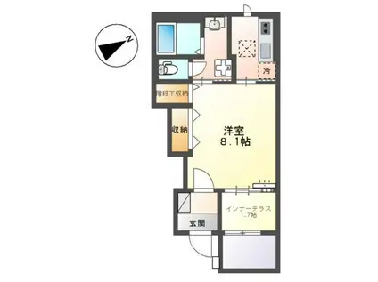 プラン デスポワール(1K/1階)の間取り写真