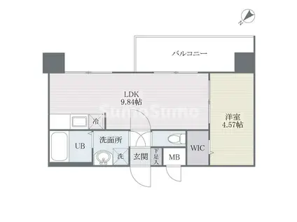 モダンパラッツォ博多RIVAII(1LDK/2階)の間取り写真