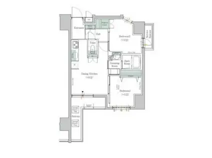 ワンルーフレジデンス台東根岸(2DK/2階)の間取り写真