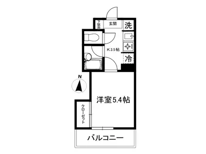 ワンステップビル(1K/2階)の間取り写真