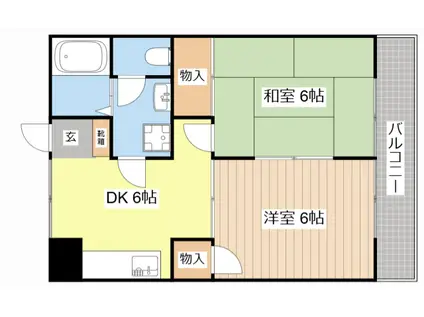 アコ―シャル・ドゥのとがわ(2DK/3階)の間取り写真