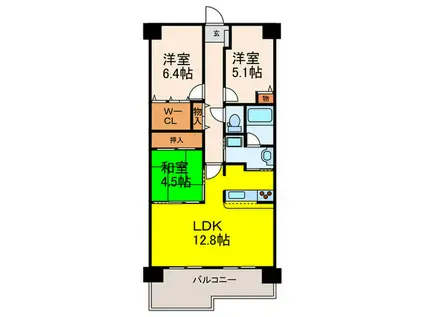 ラ・ビスタ宝塚エスティオⅡ番館(3LDK/11階)の間取り写真