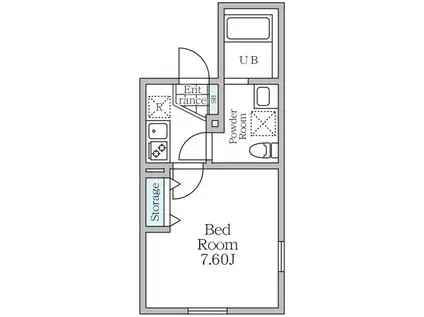 グランヴィル永福町(1K/3階)の間取り写真