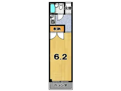 吉村ハイツ(ワンルーム/3階)の間取り写真