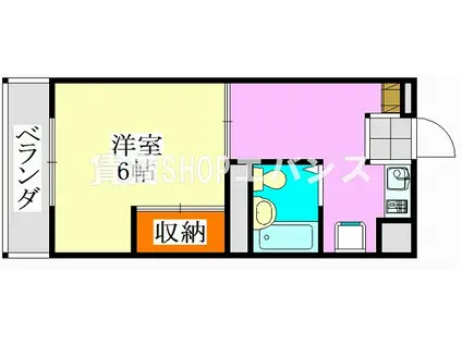 リジェール大久保III(1K/2階)の間取り写真