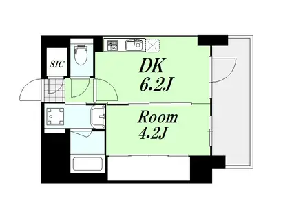 エステムコート大阪福島IIレイヤー(1DK/8階)の間取り写真