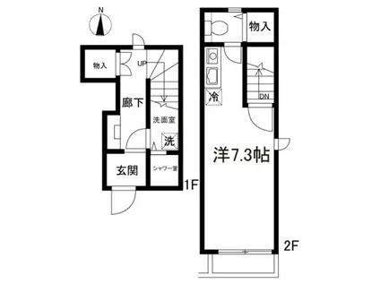 シャトルSINO(ワンルーム/1階)の間取り写真