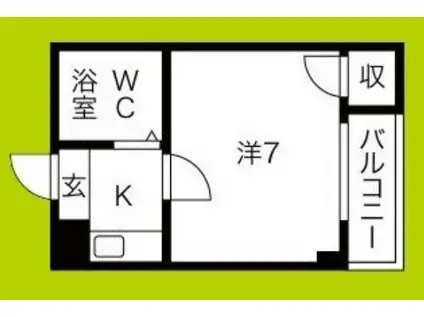 コスモレジデンス墨江(1K/6階)の間取り写真